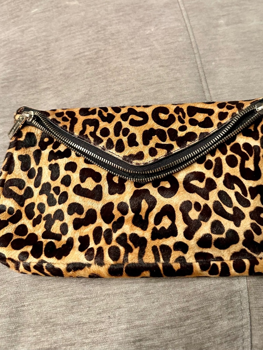 Karen Millen animal print pony hair Wristlet Clutch